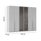 Silk Grey German wardrobe Rauch Kacey with premium storage and glass door design Height 223cm
