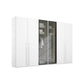 Rauch Kacey 301cm Transparent Glass 6 Door Wardrobe 