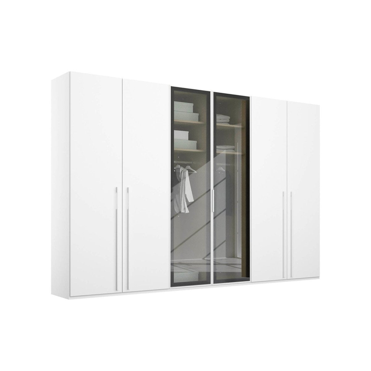 Rauch Kacey 301cm Transparent Glass 6 Door Wardrobe 