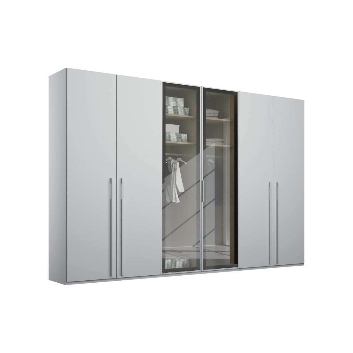 Rauch Kacey 301cm Transparent Glass 6 Door Wardrobe 