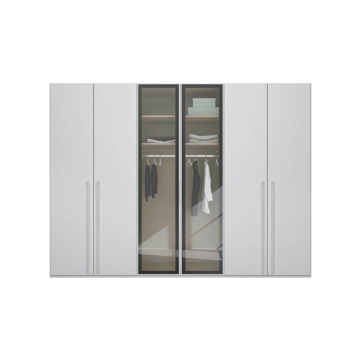 Rauch Kacey 301cm Transparent Glass 6 Door Wardrobe 