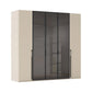 Rauch Kacey Champagne 5 Door Wardrobe With Glass Centre Doors – 251cm