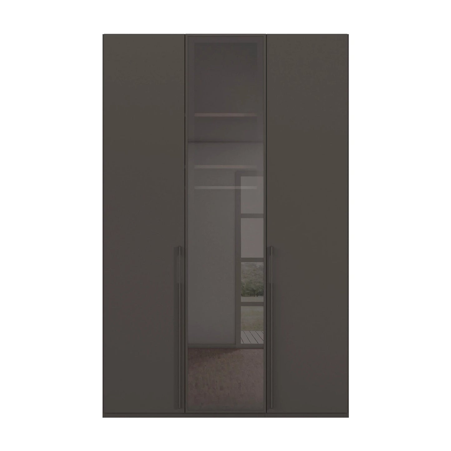 Contemporary German wardrobe with tinted glass door and soft close hinges