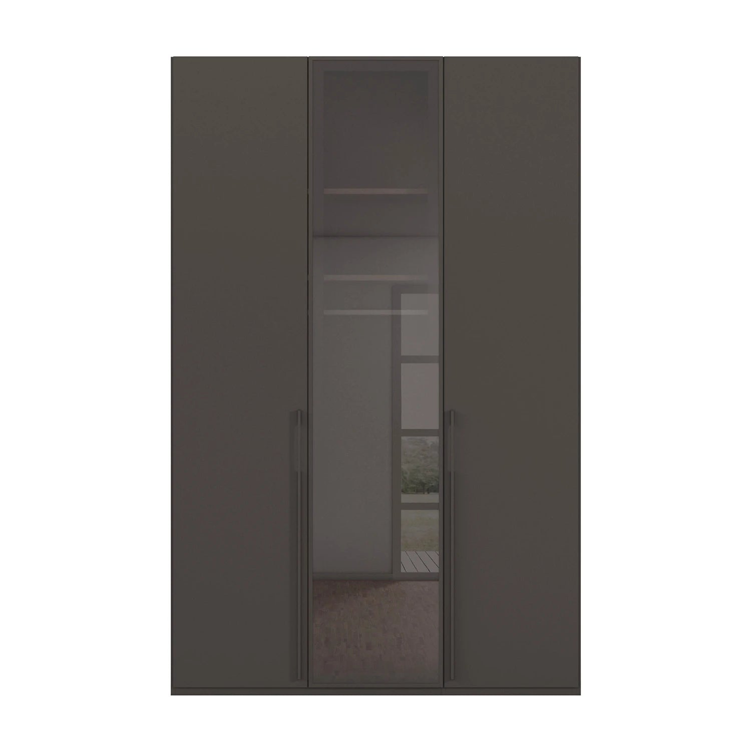 Contemporary German wardrobe with tinted glass door and soft close hinges