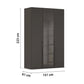 Modern Rauch Kacey wardrobe with smoked glass middle panel and metal handles