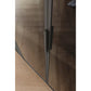 Close up of 151cm wide Rauch Kacey wardrobe with dark glass centre door and modern finish 