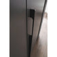Metal Door Handle Close up of Rauch Kacey 151cm 3 door wardrobe with dark grey glass centre door