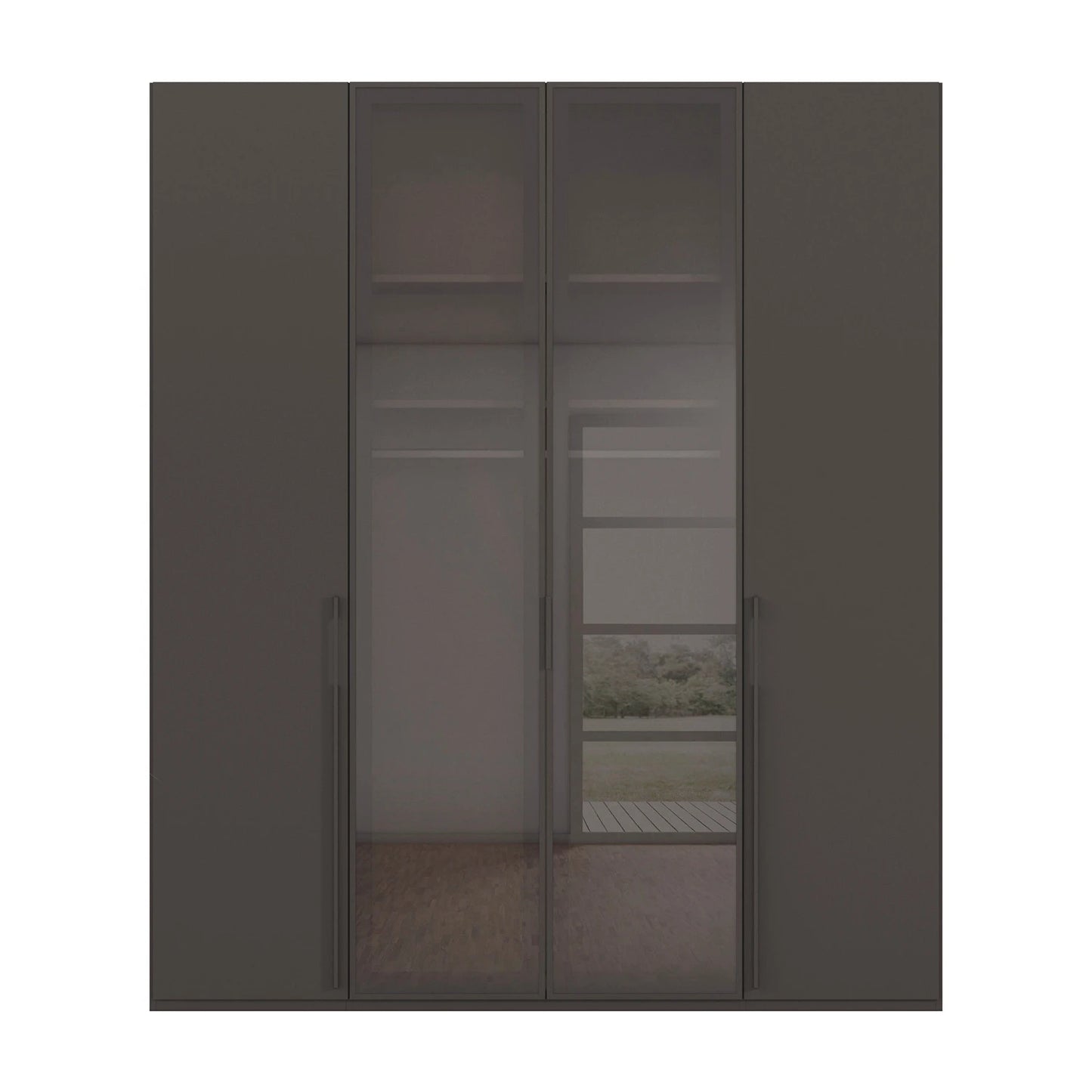 Rauch Kacey 201cm 4 Door Wardrobe 2 Transparent Glass Doors