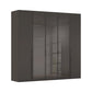 Kacey 251cm 5 Door Wardrobe 3 Glass Doors