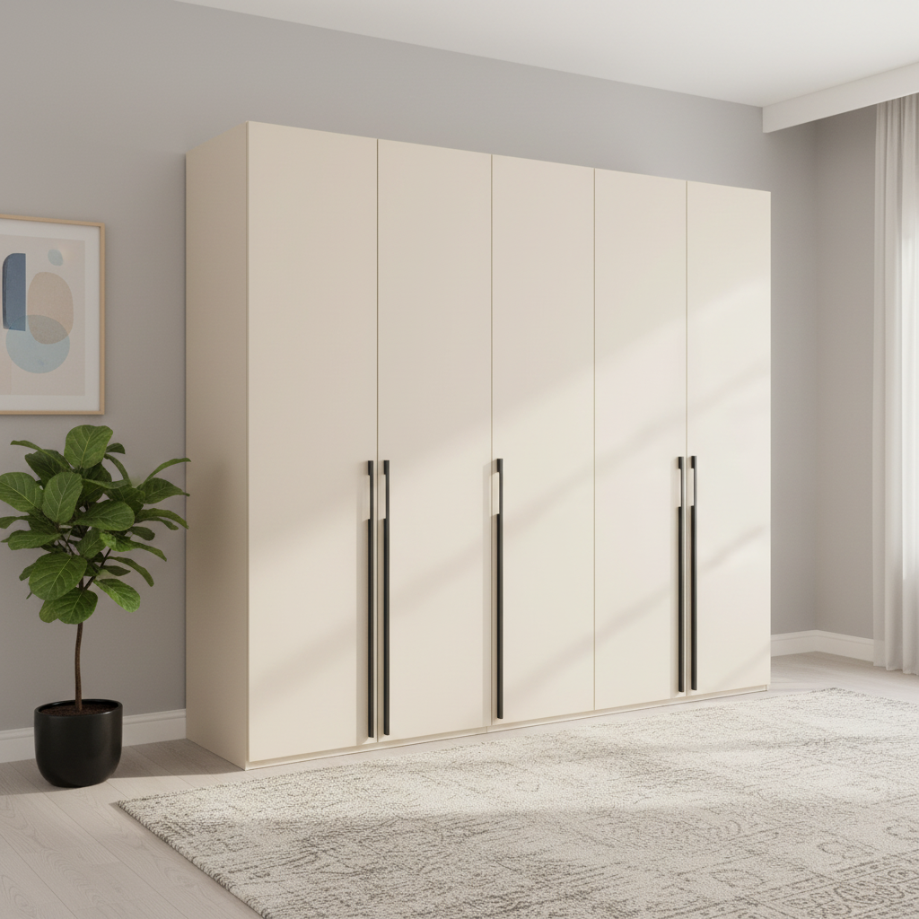 Kacey Pure 5 Door 251cm Wide Wardrobe