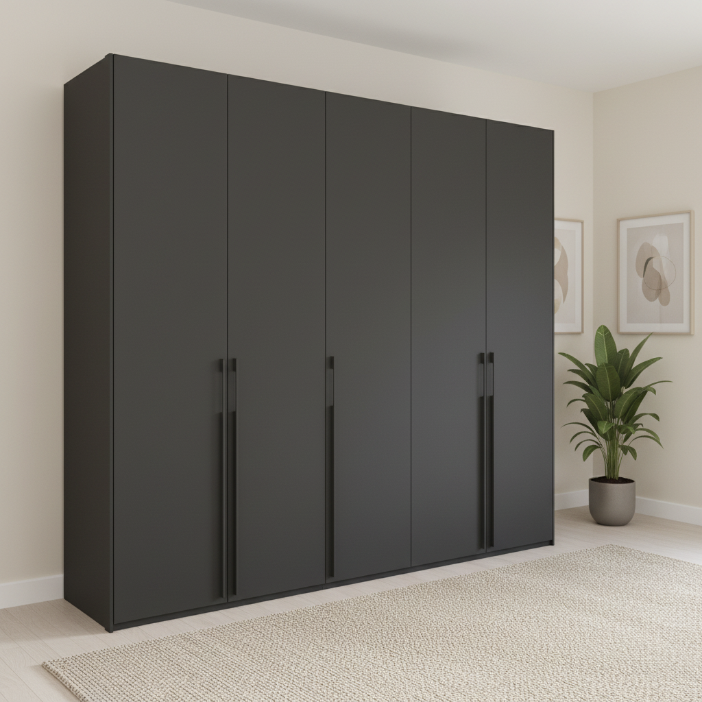 Kacey Pure 5 Door 251cm Wide Wardrobe