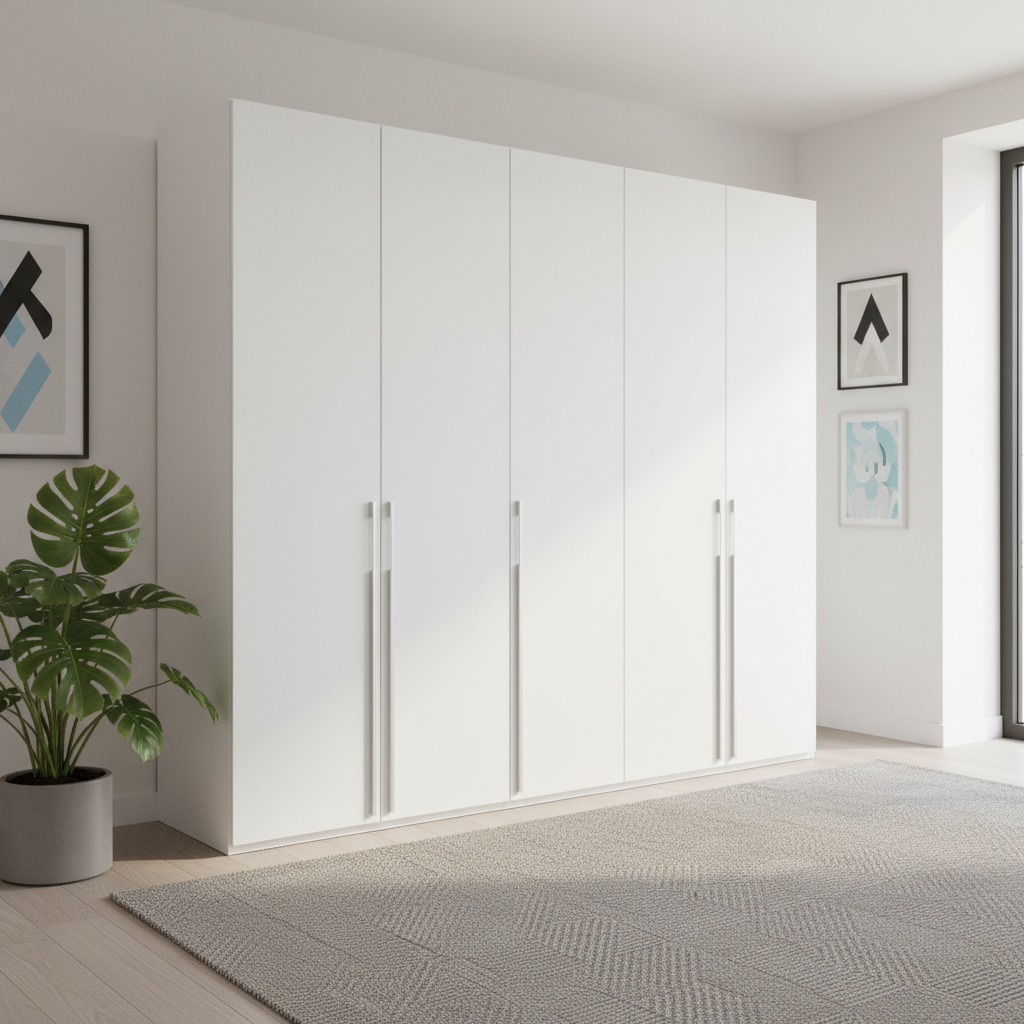 Kacey Pure 5 Door 251cm Wide Wardrobe