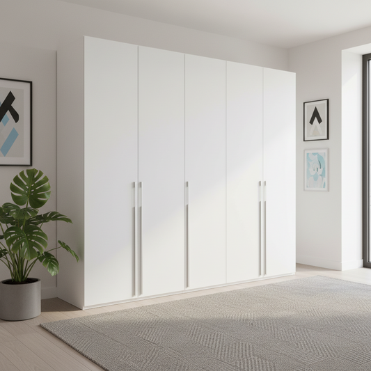 Kacey Pure 5 Door 251cm Wide Wardrobe