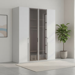 Rauch Kacey 201cm 4 Door Wardrobe 2 Transparent Glass Doors