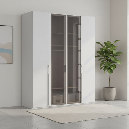 Rauch Kacey 201cm 4 Door Wardrobe 2 Transparent Glass Doors