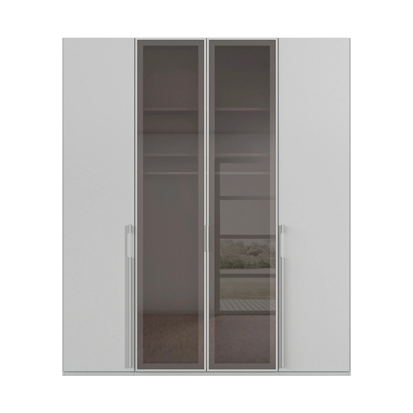 Rauch Kacey 201cm 4 Door Wardrobe 2 Transparent Glass Doors