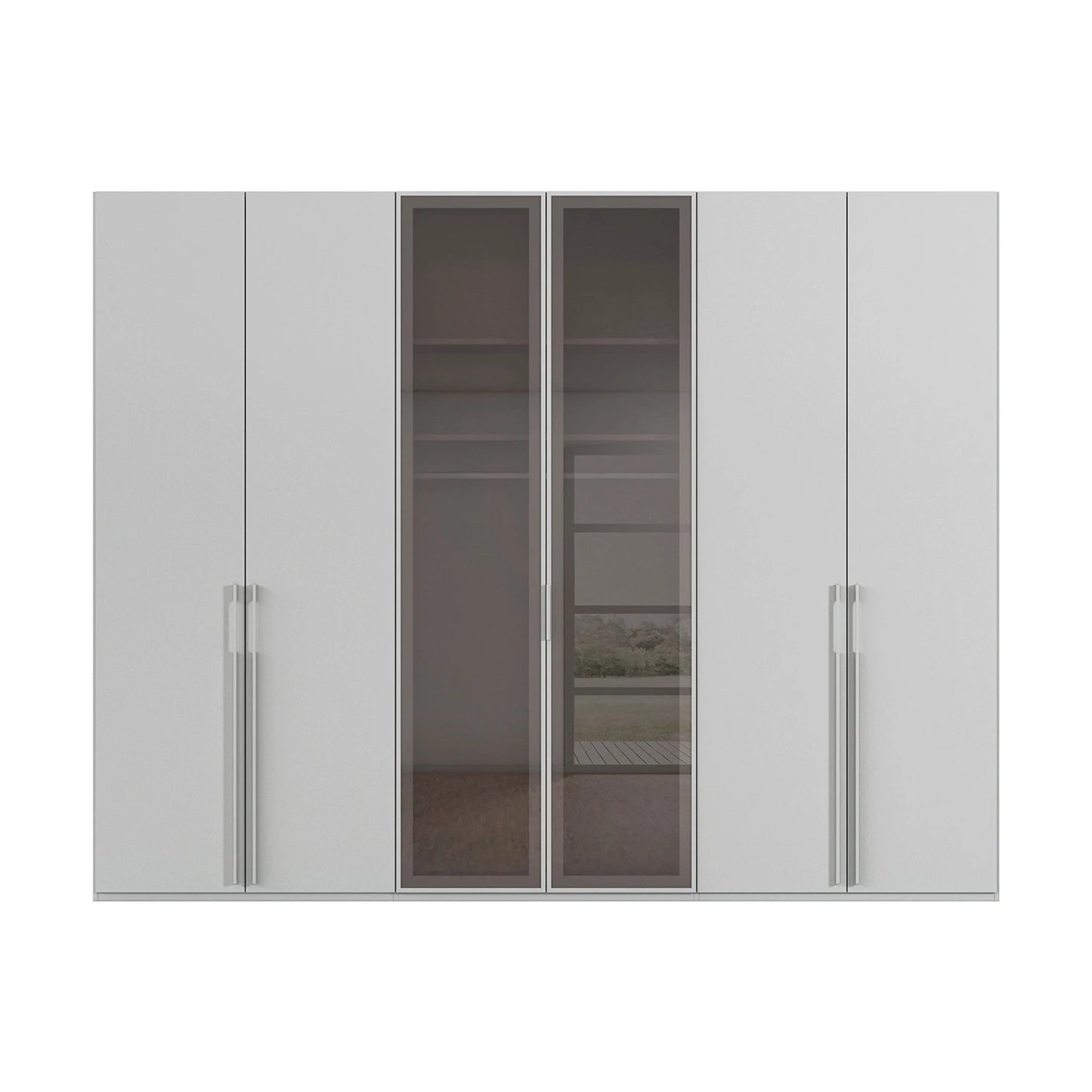 Rauch Kacey 301cm Transparent Glass  6 Door Wardrobe