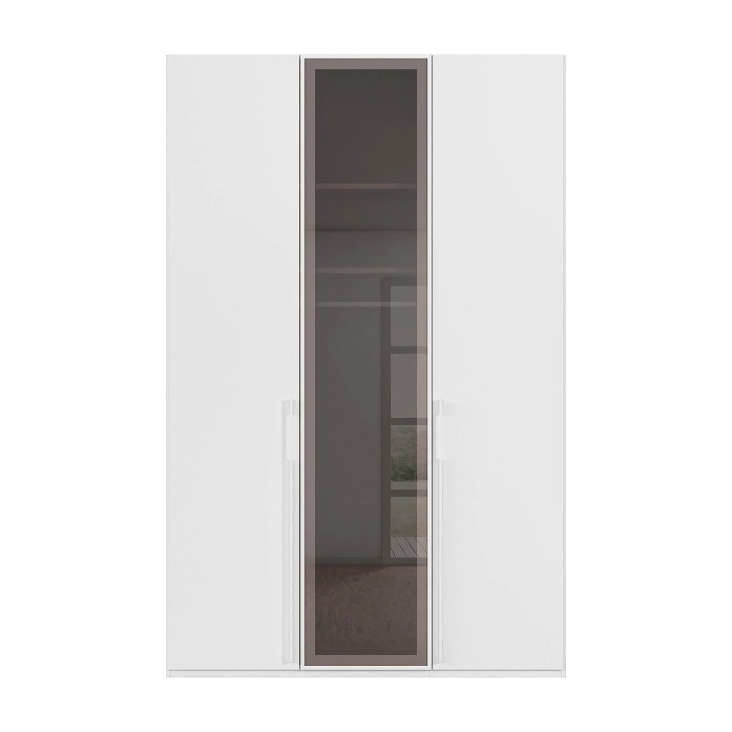 Rauch Kacey 151cm 3 door wardrobe with dark grey glass centre door Premium Quality