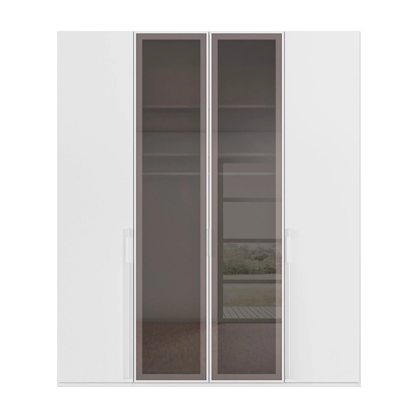 Rauch Kacey 201cm 4 Door Wardrobe 2 Transparent Glass Doors