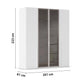 Rauch Kacey 201cm 4 Door Wardrobe 2 Transparent Glass Doors