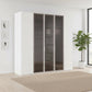 Kacey 251cm 5 Door Wardrobe 3 Glass Doors