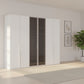 White Rauch Kacey 6 door wardrobe with tinted glass centre panels