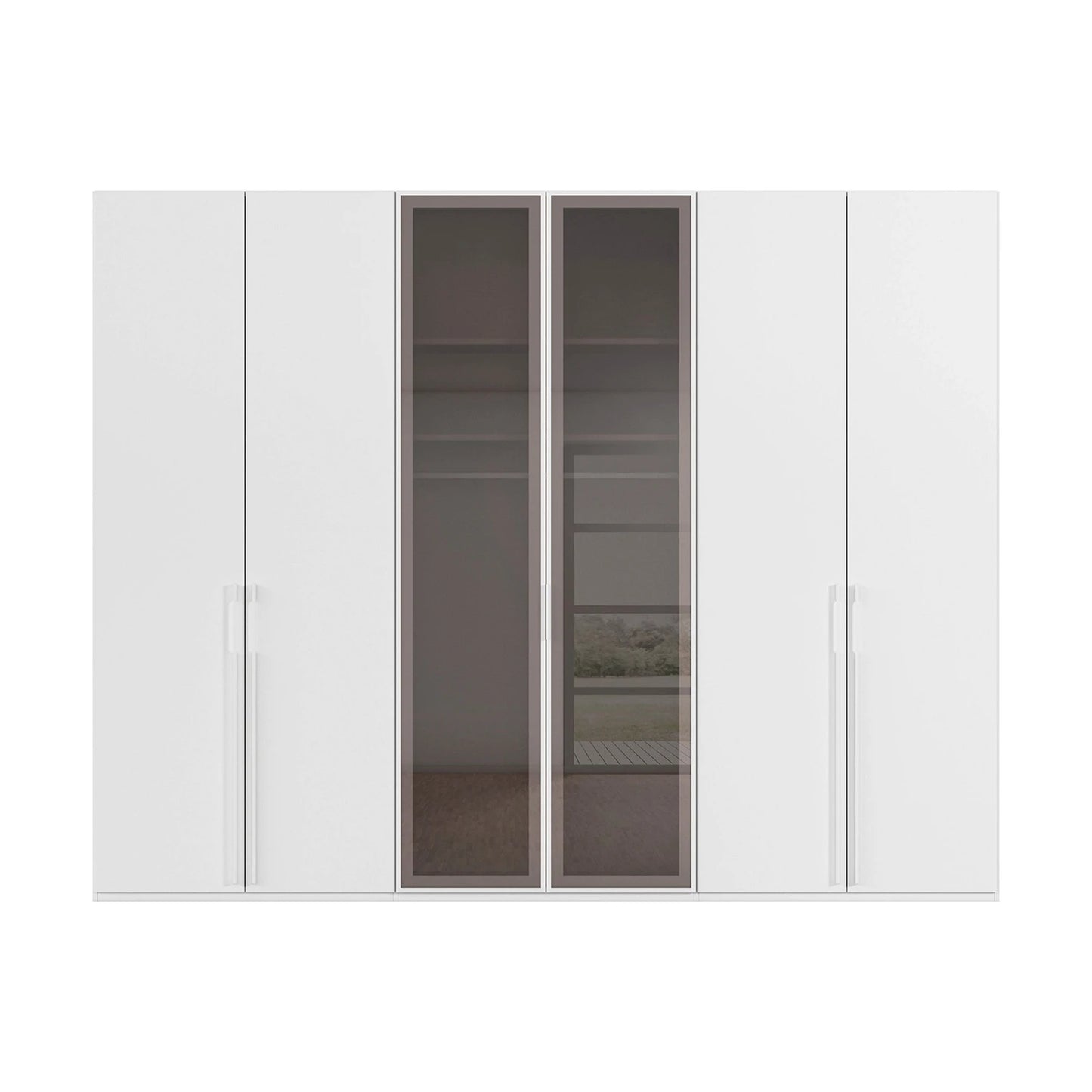 Rauch Kacey 301cm Transparent Glass  6 Door Wardrobe