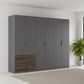 Rauch Kodi Metallic Grey Large 6 Door Wardrobe with 3 Drawers – 271cm