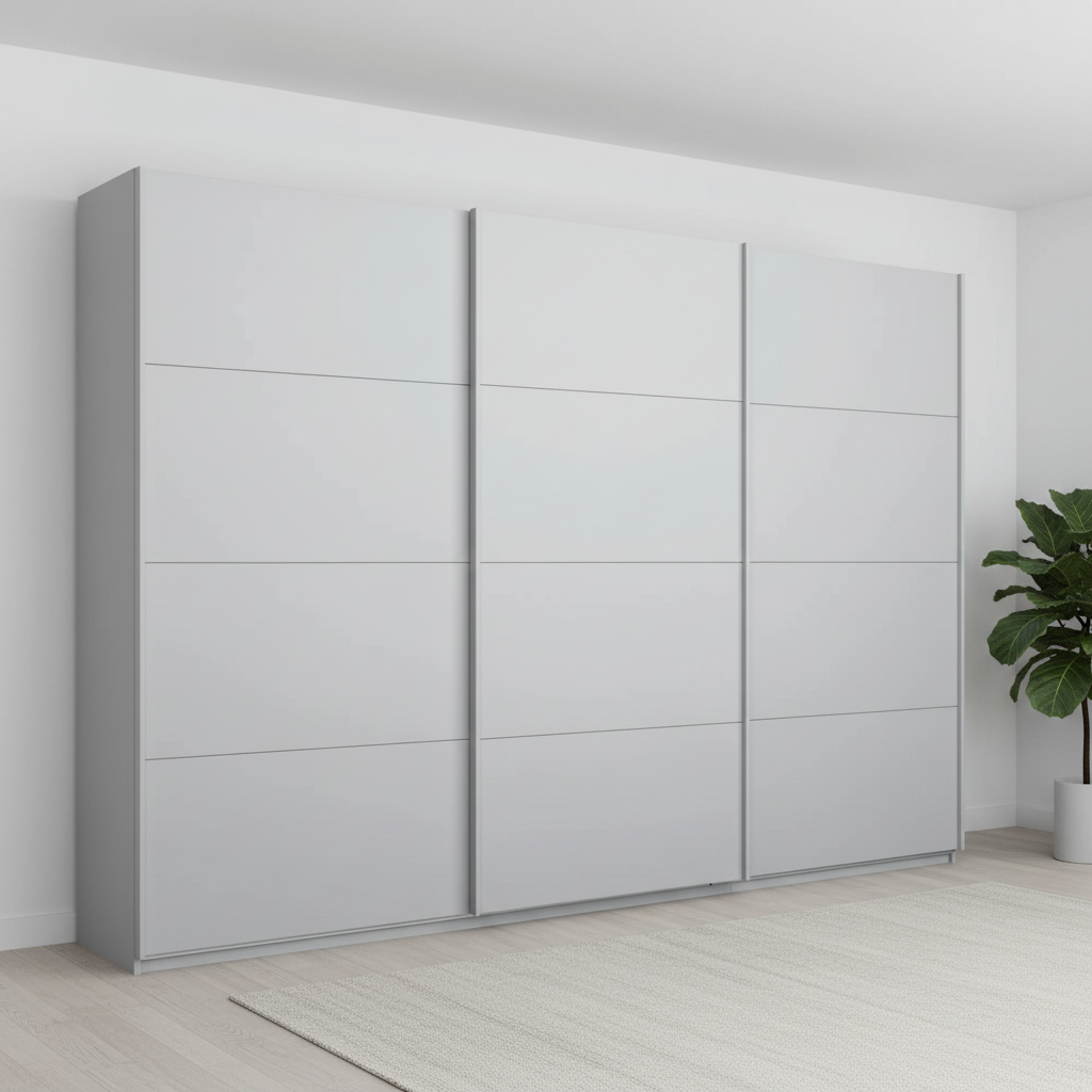 Forms Decor Silk Grey 3 Door Sliding Wardrobe
