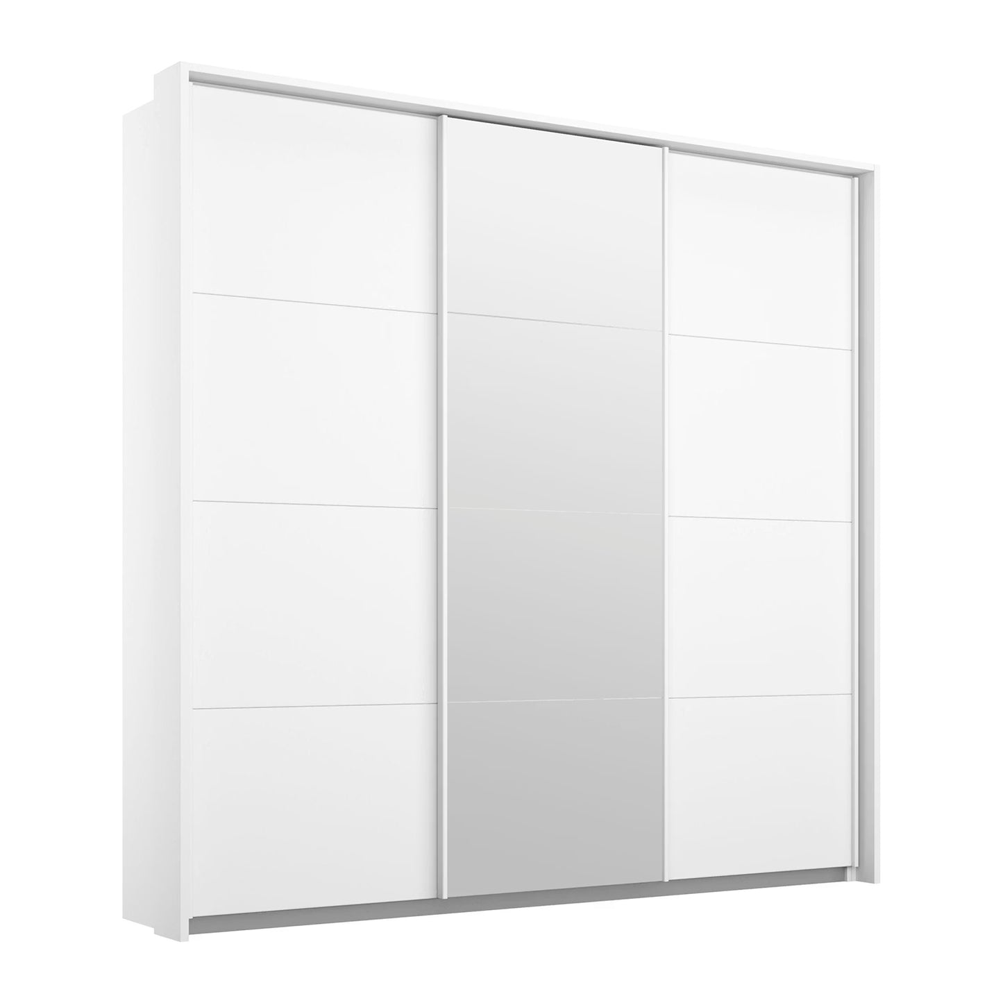 Rauch Forms White Decor 3 Door Sliding Wardrobe with Mirror
