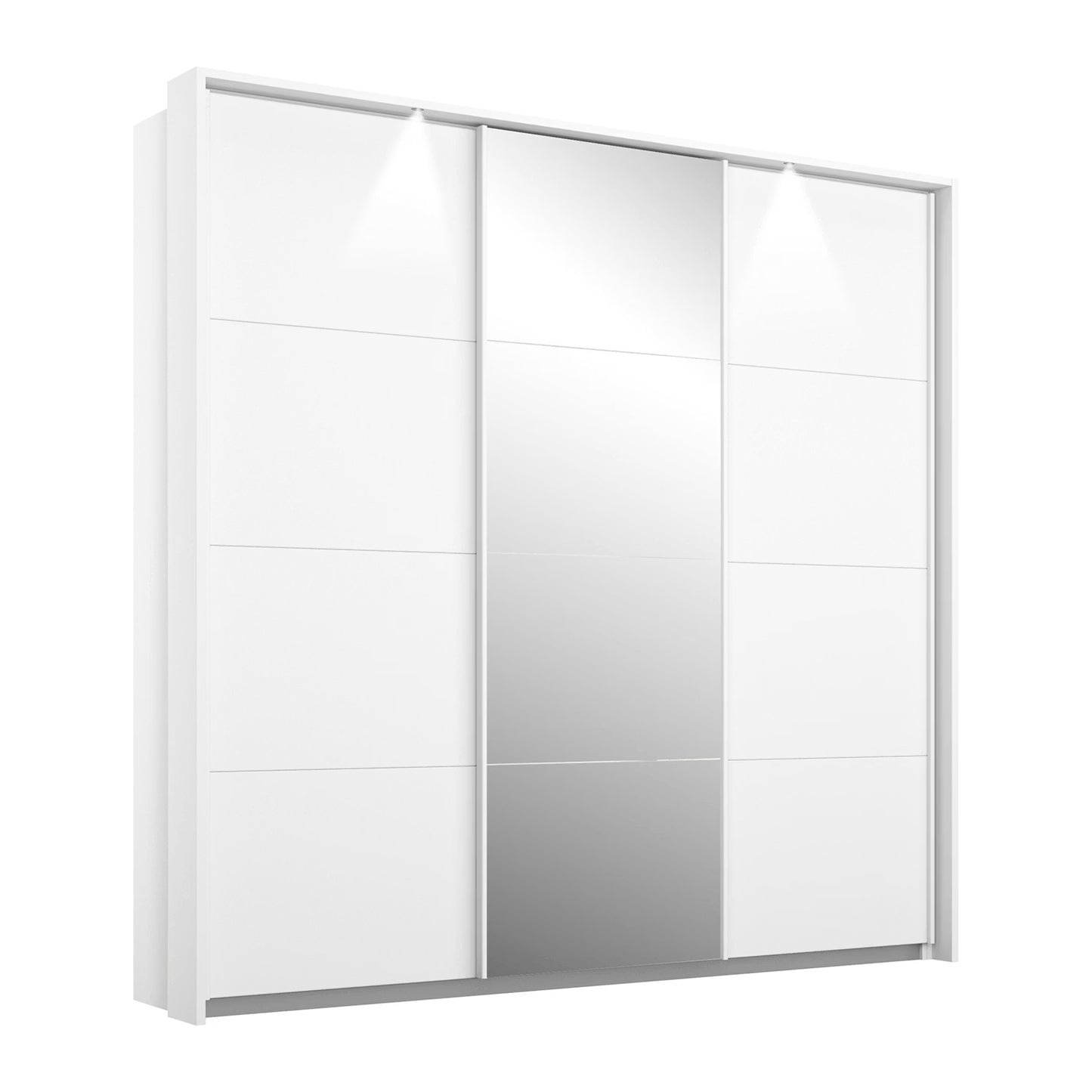 Rauch Forms White Decor 3 Door Sliding Wardrobe with Mirror