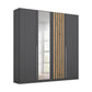 Rauch Lamela 181cm Hinged Door Wardrobe With Mirror in Metallic Grey