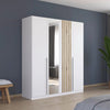 Rauch Lamela Hinged Door Wardrobe With Mirror in alpine white styled in a bedroom