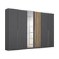 Rauch Lamela 271cm Hinged Door Wardrobe With Mirror in Metallic Grey