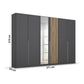Rauch Lamela Hinged Door Wardrobe With Mirror in Metallic Grey Dimensions