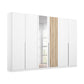 Rauch Lamela 271cm Hinged Door Wardrobe With Mirror in Alpine White