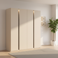 Rauch Larisa Champagne & Atlantic Oak 4 Door Hinged Wardrobe – 201cm