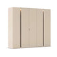 Rauch Larisa 251cm Champagne & Atlantic Oak Hinged 5 Door Wardrobe with Light