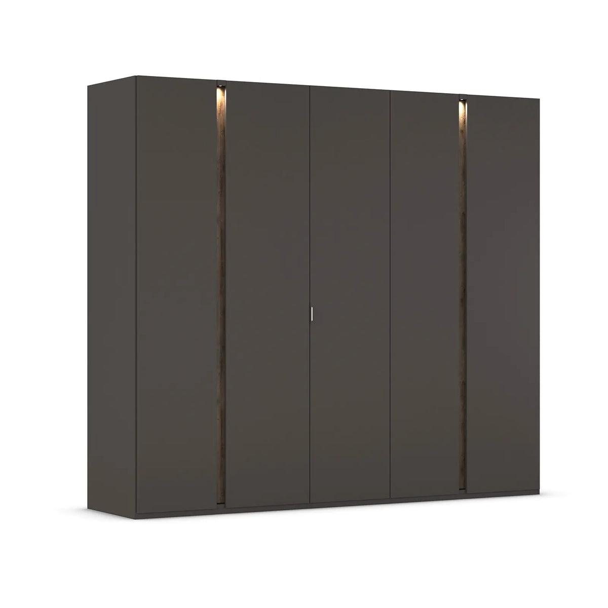 Rauch Larisa Graphite & Oak 5 Door Wardrobe with LED Option