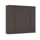 Modern Larisa 251cm Graphite & Atlantic Oak Hinged Large 5 Door Wardrobe