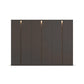 Large Rauch Larisa 301cm wardrobe showing the integrated LED lighting washing down the Atlantic Dark Oak panels
