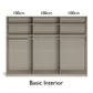 Larisa 301cm Graphite & Atlantic Oak Hinged 6 Door Wardrobe Interior details