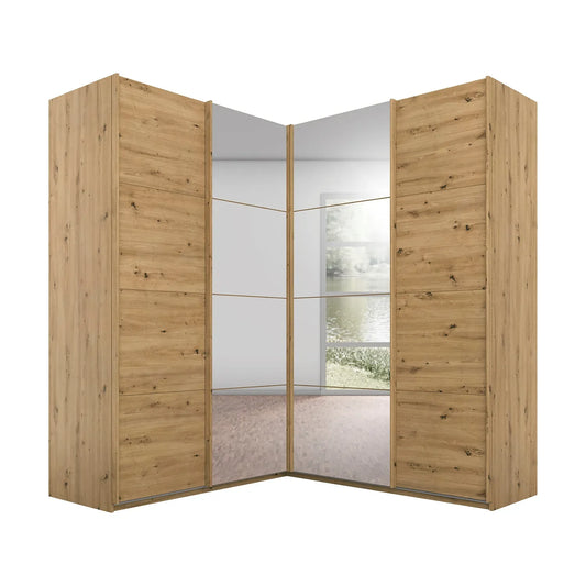 Rauch Lema 4 Door Sliding Corner Wardrobe - Artisan Oak