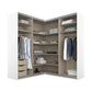 Rauch Lema 4 Door Sliding Corner Wardrobe - Interior view Styled in a Bedroom