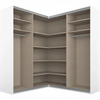 Rauch Lema 4 Door Sliding Corner Wardrobe - High Gloss Effect Grey - Interior view