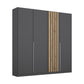 Rauch Lamela Hinged Door Wardrobe in Metallic Grey 