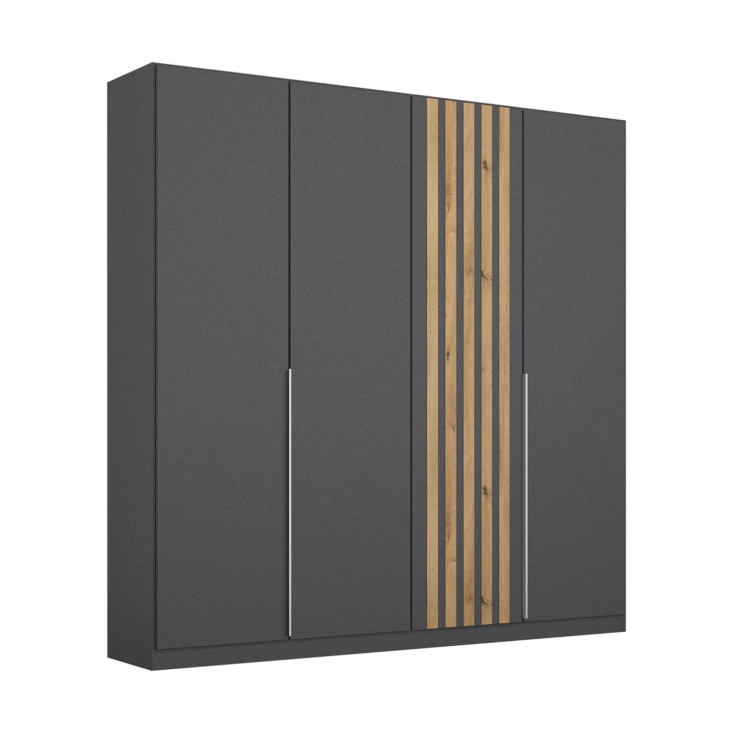 Rauch Lamela Hinged Door Wardrobe in Metallic Grey 