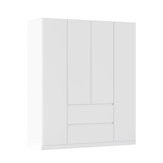 Rauch Leon Alpine White 4 Door Hinged Wardrobe with Drawers – 181cm