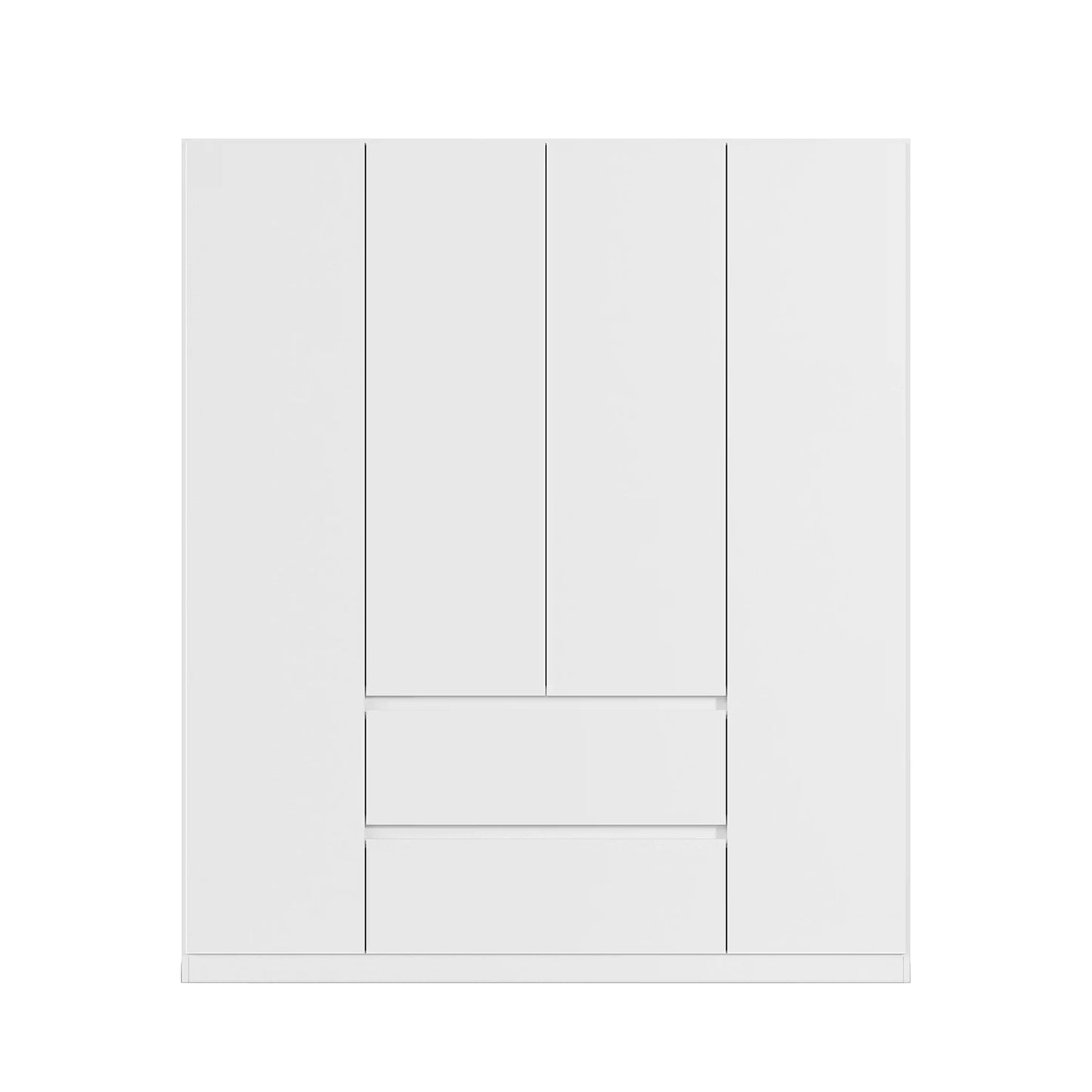 Rauch Leon Alpine White 4 Door Hinged Wardrobe with Drawers – 181cm