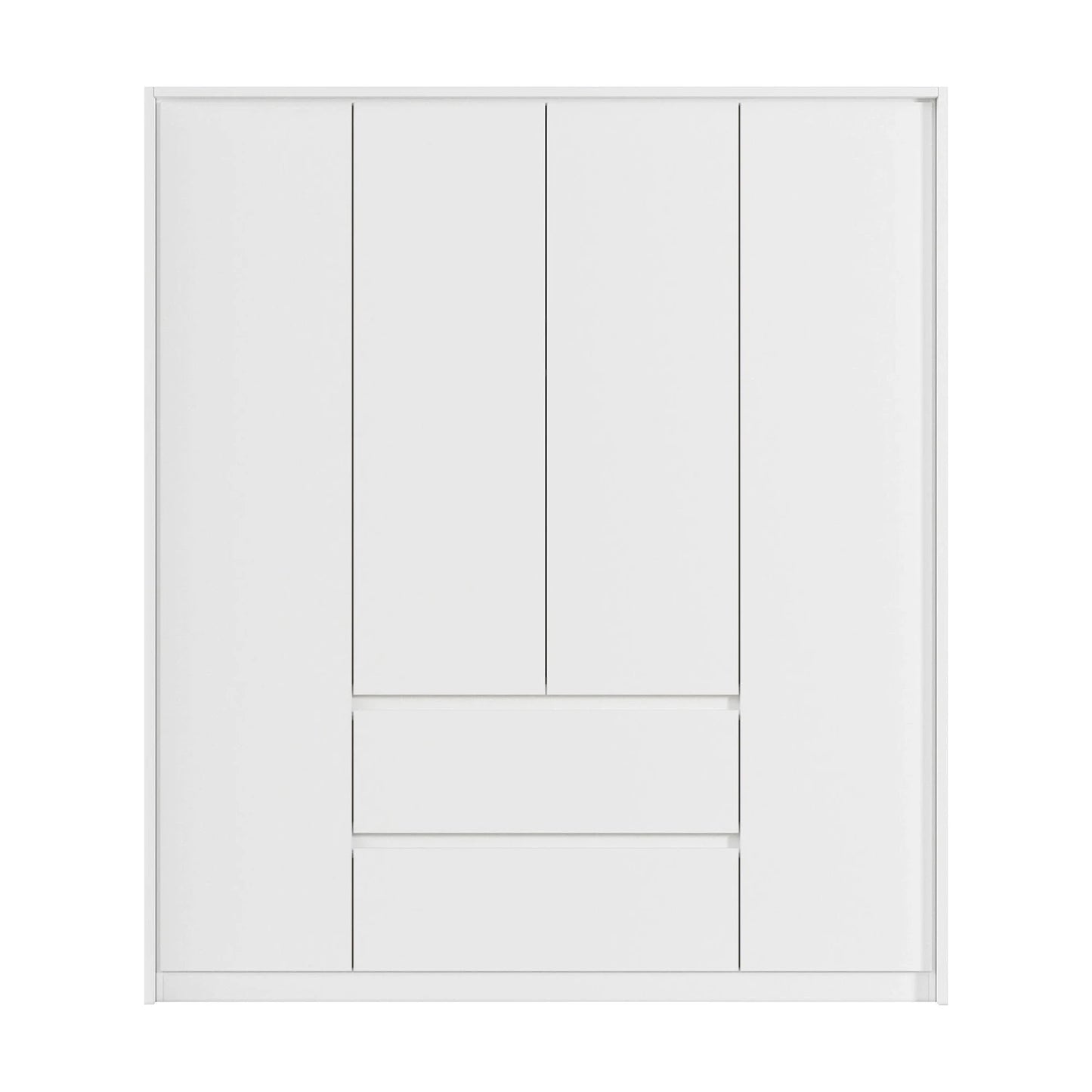 Rauch Leon Alpine White 4 Door Hinged Wardrobe with Drawers – 181cm